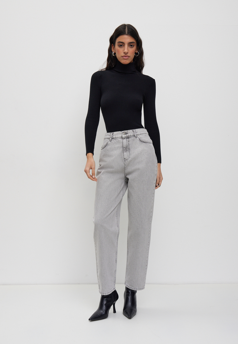 Джинсы MOM FIT (Светло-серый)