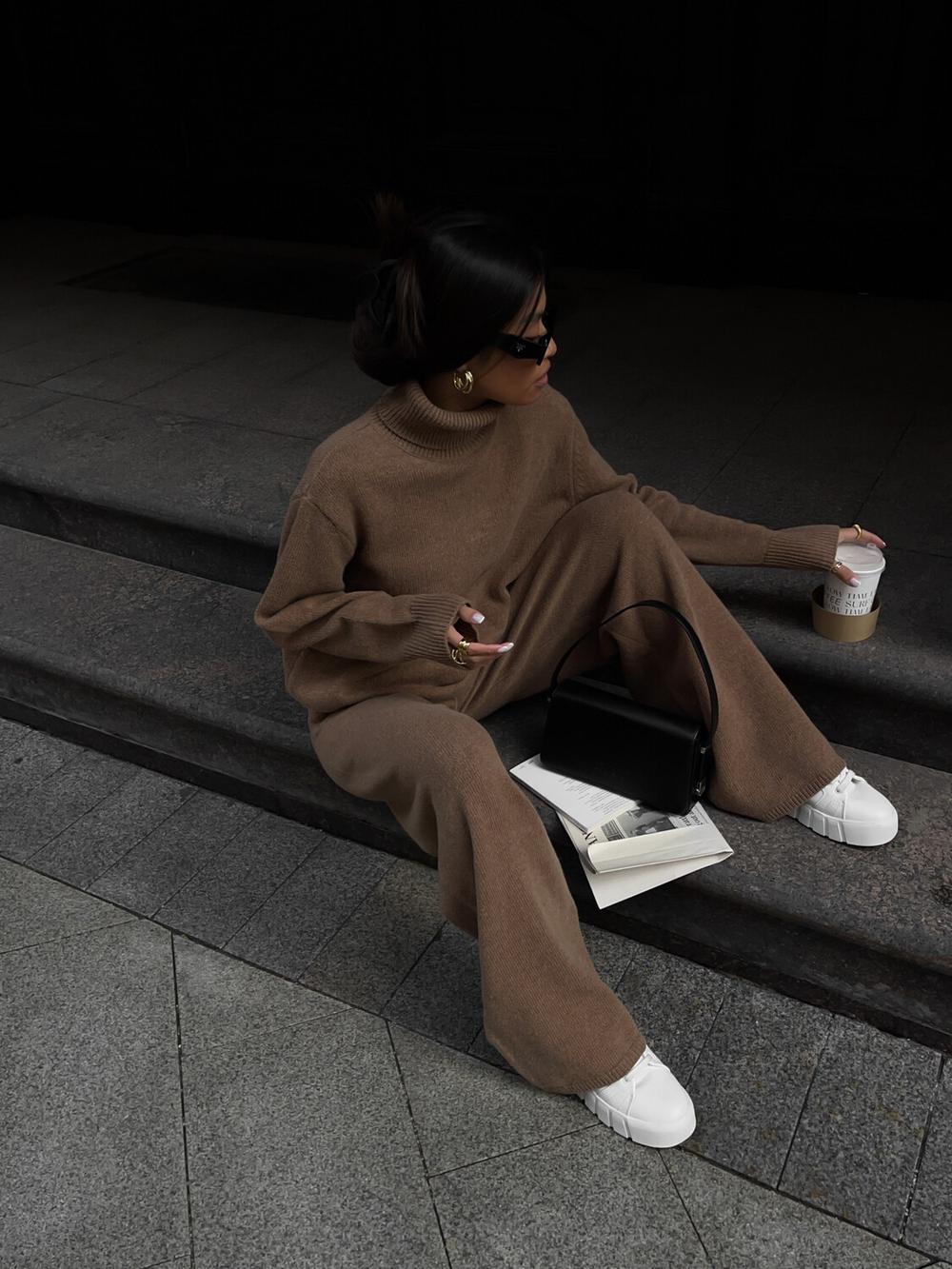 Свитер с брюками (Кофейный)