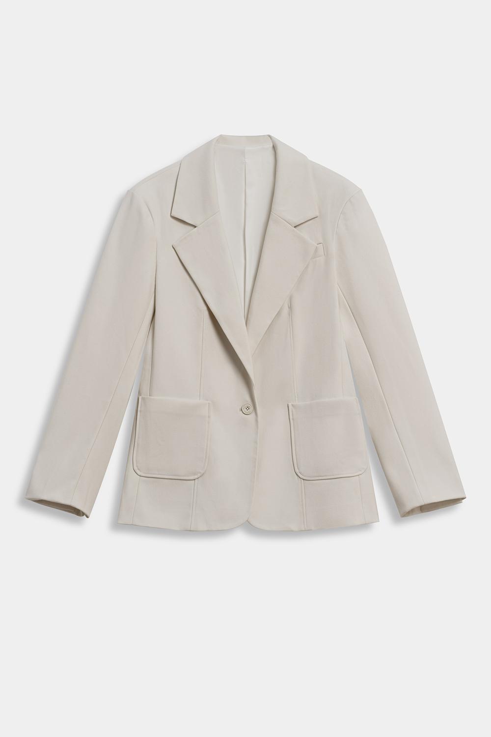 Пиджак с накладными карманами (Белый)