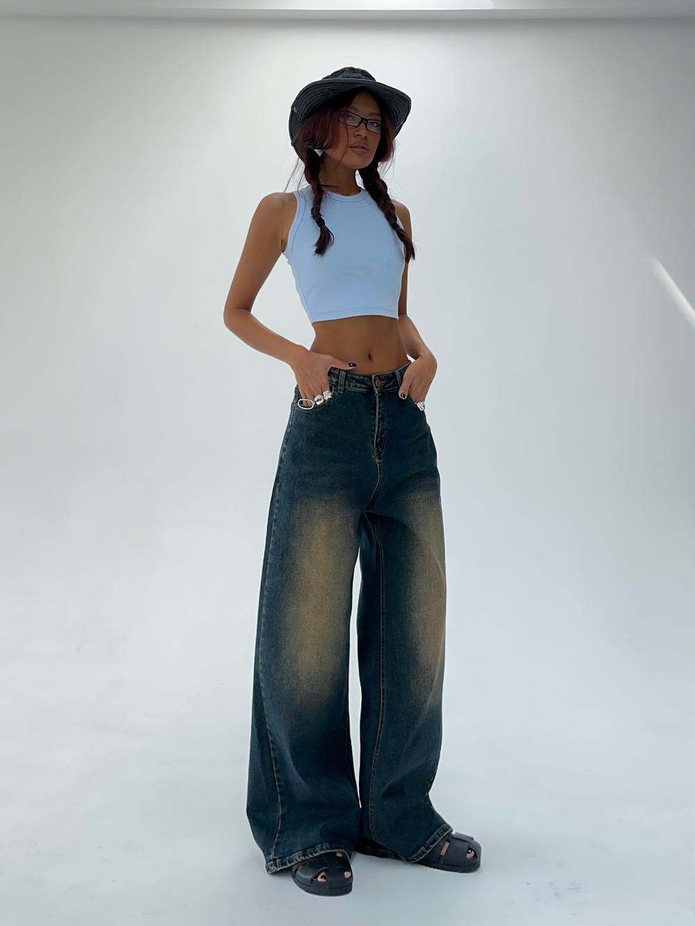 Джинсы WIDE LEG (Темно-синий)